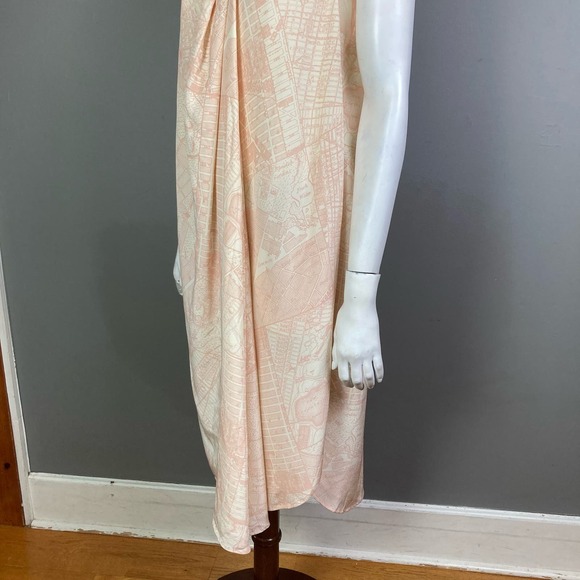 MM LaFleur Dress Size XL NWT The Maite Silk Pink Atlas New York Map Drape Neck - Picture 11 of 14